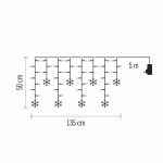 LED karácsonyi fényfüggöny – hópelyhek, 135x50 cm,  beltéri, hideg fehér thumbnail 5