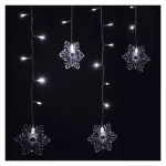 LED karácsonyi fényfüggöny – hópelyhek, 135x50 cm,  beltéri, hideg fehér thumbnail 3