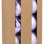 Karácsonyfadísz gömb 10db, 6cm, műanyag, lila, matt/fényes thumbnail 1