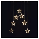 LED karácsonyi fényfüggöny – 7 csillag, 67x125cm, kültéri és beltéri, meleg fehér thumbnail 3