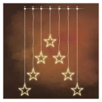 LED karácsonyi fényfüggöny – 7 csillag, 67x125cm, kültéri és beltéri, meleg fehér thumbnail 1