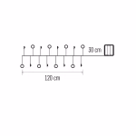 LED fényfüzér - gyöngyök, 1,2 m, 3x AA, beltéri, meleg fehér, időzítő thumbnail 3