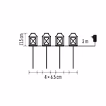 LED dekoráció – leszúrható lámpák fehér, kültéri és beltéri, hideg fehér thumbnail 6