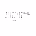 LED fényfüzér - kavics, 1,2 m, 3x AA, beltéri, meleg fehér, időzítő thumbnail 3