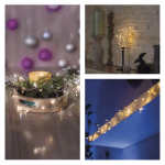 LED fényfüzér - kavics, 1,2 m, 3x AA, beltéri, meleg fehér, időzítő thumbnail 4