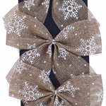ARTICASA Xmas Bow 3pc beige/white 13x0,1x14cm 22gr LINEN TOC -  thumbnail 1