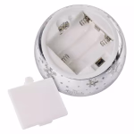 LED karácsonyi üveggömb – hópelyhek, 12 cm, 3x AA, beltéri, meleg fehér, időzítő thumbnail 3