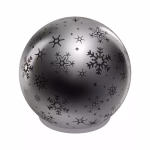 LED karácsonyi üveggömb – hópelyhek, 12 cm, 3x AA, beltéri, meleg fehér, időzítő thumbnail 4