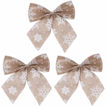 ARTICASA Xmas Bow 3pc beige/white 13x0,1x14cm 22gr LINEN TOC -  thumbnail 2