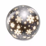 LED karácsonyi üveggömb – hópelyhek, 12 cm, 3x AA, beltéri, meleg fehér, időzítő thumbnail 1
