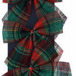ARTICASA Xmas Bow 3pc green/red 13x0,1x14cm 22gr LINEN TOC -  thumbnail 1