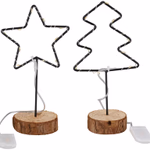 ARTICASA Xmas light 2as star/tree shape 14x8x23cm 48gr IR HT incb 2xCR2032 thumbnail 1
