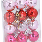 ARTICASA Xmas discoball pink 12pc Ø4xh5cm 2.6gr PES PET