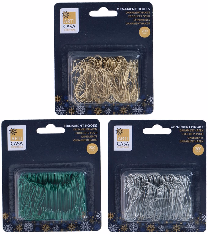 ARTICASA Xmas hooks 200pc 3as 10x2,5x12cm 50gr IR Blister card - Image 1 of 8