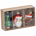 ARTICASA Xmas ornament santa 3pc 4,5x4,5x8cm 18gr GL WBL thumbnail 5