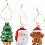 ARTICASA Xmas ornament santa 3pc 4,5x4,5x8cm 18gr GL WBL thumbnail 1