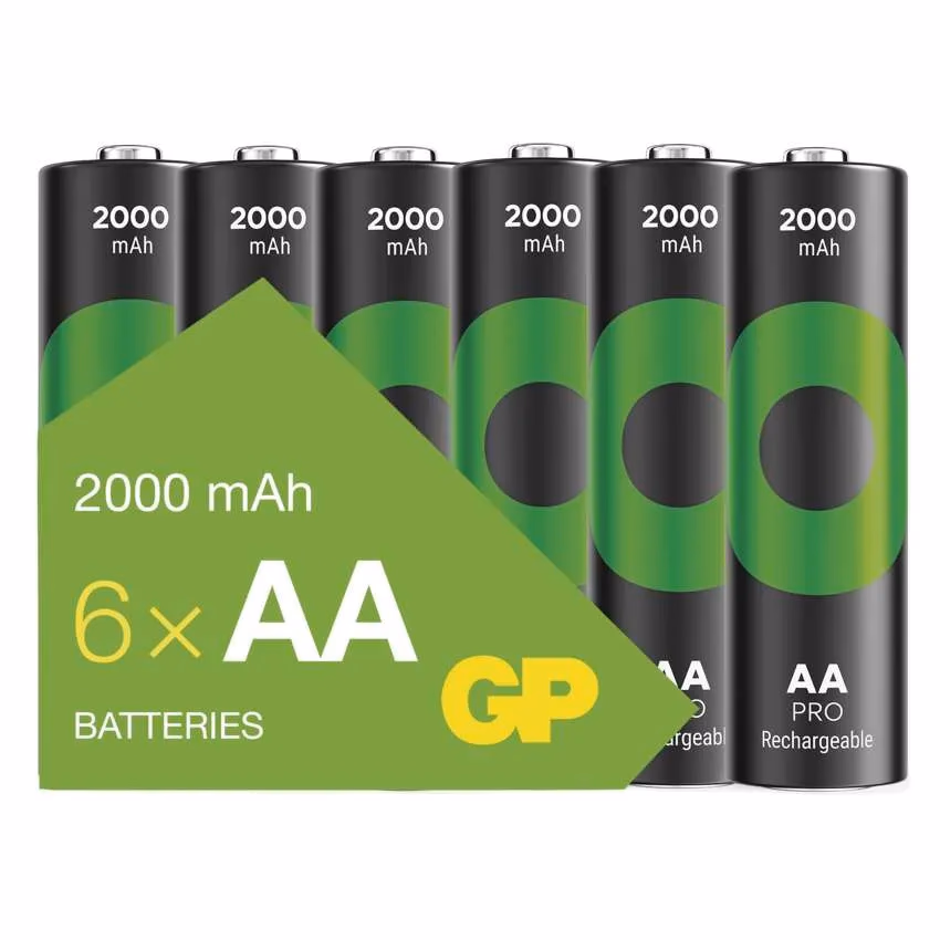 GP ReCyko Pro NiMH újratölthető elem HR6 (AA) 2000mAh 6db. 1500+ töltési ciklus - Image 1 of 6
