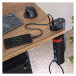 Emos Hosszabbító kábel 1,5 m/3 aljzat/kapcsoló/asztalra szerelhető/USB/fekete/PVC/1,5 mm2  thumbnail 4