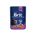 Brit Premium Cat 100 g alutasakos lazac+pisztráng. 24-es gyűjtő=1 egység