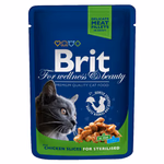 Brit Premium Cat 100 g alutasakos kasztrált csirkés. 24-es gyűjtő=1 egység