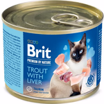 Brit Premium By Nature 200 g Cat konzerv pisztráng&máj 100616. 6-os gyűjtő=1 egység