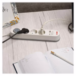 EMOS hosszabbító 2 m / 3 aljzat / kapcsolós / fehér / 1× USB-A + 1× USB-C  / 1,5 mm2 thumbnail 4