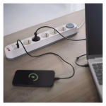 EMOS hosszabbító 3 m / 5 aljzat / kapcsolós / fehér / 1× USB-A + 1× USB-C  / 1,5 mm2 thumbnail 3