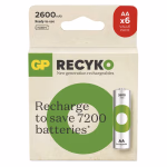 GP ReCyko NiMH újratölthető elem HR6 (AA) 2600mAh 6db. 300+ töltési ciklus thumbnail 3