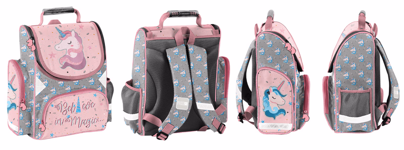 ISKOLATÁSKA,36x28x15,polyester 300D, Unicorn pink - Image 1 of 9