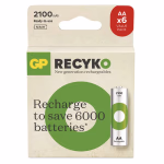 GP ReCyko NiMH újratölthető elem HR6 (AA) 2100mAh 6db. 500+ töltési ciklus thumbnail 2