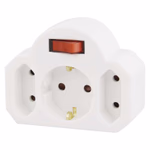 EMOS elosztó adapter 3x (2x2p, 1x2p+pe) kapcsolóval thumbnail 1