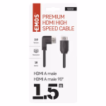 EMOS HDMI kábel 2.0 A-A dugó 90°, 1.5m thumbnail 1