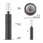 LED kerti oszloplámpa, 14 x 14 x 50 cm, 1 x E27, 15 W thumbnail 2