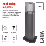 LED kerti oszloplámpa, 15,3 x 13,3 x 45 cm, 1 x E27, 25 W thumbnail 3