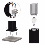 LED kerti oszloplámpa, 15,4 x 13,3 x 75 cm, 1 x E27, 25 W thumbnail 5