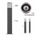 LED kerti oszloplámpa, 15,4 x 13,3 x 75 cm, 1 x E27, 25 W thumbnail 2