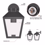 LED kerti fali lámpa, 18 x 15 x 24,5 cm, 1 x E27, 15 W thumbnail 2