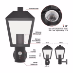 LED kerti fali lámpa szürkületérzékelővel, 19,8 x 15 x 29,8 cm, 1 x E27, 15 W thumbnail 2