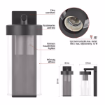 Kerti fali lámpa ZALA, 14,5 x 8,9 x 26,2 cm, 1 x E27, 15 W thumbnail 2