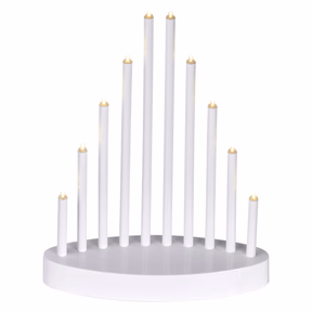 LED gyertyatartó, fehér, 24,5 cm, 3x AA, beltéri, meleg fehér, időzítő - Image 1 of 5