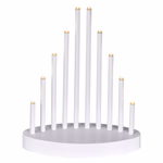 LED gyertyatartó, fehér, 24,5 cm, 3x AA, beltéri, meleg fehér, időzítő thumbnail 1