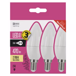 EMOS LED izzó Classic gyertya / E14 / 5 W (40 W) / 470 lm / meleg fehér. 3db/doboz thumbnail 3