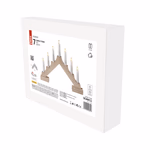 LED gyertyatartó, fa, 29 cm, 2x AA, beltéri, meleg fehér, időzítő thumbnail 4