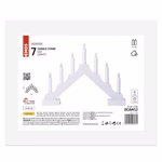 LED gyertyatartó, fa, fehér, 29 cm, 2x AA, beltéri, meleg fehér, időzítő thumbnail 3