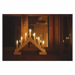 LED gyertyatartó, fa, 29 cm, 2x AA, beltéri, meleg fehér, időzítő thumbnail 6