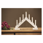 LED gyertyatartó, fa, fehér, 29 cm, 2x AA, beltéri, meleg fehér, időzítő thumbnail 6