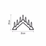 LED gyertyatartó, fa, fehér, 29 cm, 2x AA, beltéri, meleg fehér, időzítő thumbnail 7