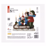 LED gyertyatartó – hóemberek szánon, 24 cm, 2x AA, beltéri, meleg fehér, időzítő thumbnail 5