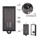 Kerti fali lámpa MALVA szürkületérzékelővel, 13 x 12 x 28 cm, 1 x E27, 15 W thumbnail 3