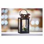 LED dekoráció – karácsonyi lámpa gyertyával, fekete, 20 cm, 3x AAA, beltéri, vintage thumbnail 5